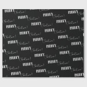 Schwarz Minimalistisch | Frohe Weihnachtswrapping Geschenkpapier (Flach)