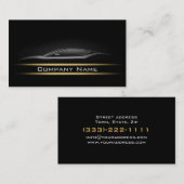 Schwarz-Minimalistisch-Gelb-Linien-Auto dunkles La Visitenkarte (Vorne/Hinten)