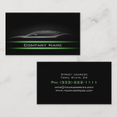 Schwarz-Minimalistisch-grüne Linie Auto dunkler La Visitenkarte (Vorne/Hinten)