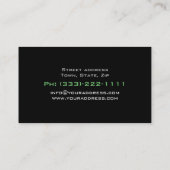 Schwarz-Minimalistisch-grüne Linie Auto dunkler La Visitenkarte (Rückseite)