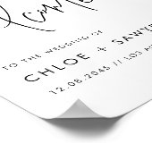 Schwarz-Minimalistisch-Handschrift-Hochzeit Poster (Ecke)