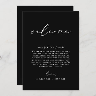 Schwarz-Minimalistisch-Hochzeitsprogramm Begrüßung Einladung