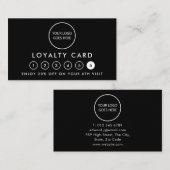 Schwarz-Minimalistisch-Modern-Logo 6-Lochbelohnung Treuekarte (Vorne/Hinten)