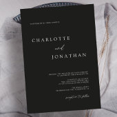 Schwarz Minimalistisch Moderne Elegante Hochzeit Einladung
