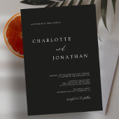 Schwarz Minimalistisch Moderne Elegante Hochzeit Einladung