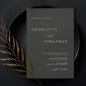 Schwarz Minimalistisch Moderne Elegante Hochzeit Einladung