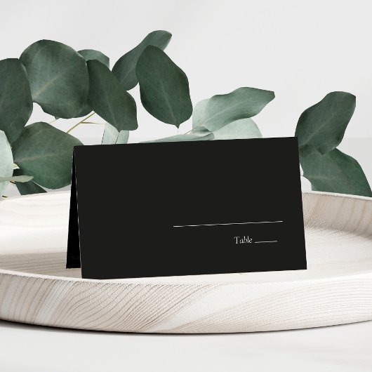 Schwarz Minimalistisch Moderne Elegante Hochzeit Platzkarte