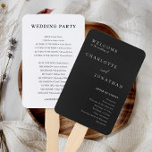 Schwarz-Minimalistisch-Moderne Hochzeitsprogramme Fächer