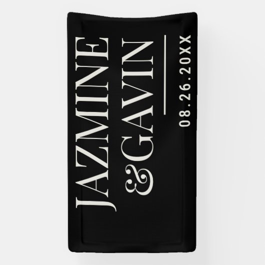 Schwarz Minimalistisch Moderne Personalisierte Hoc Banner (Vertikal)