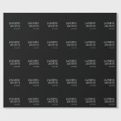 Schwarz Minimalistisch Moderne Personalisierte Hoc Geschenkpapier (Flach)