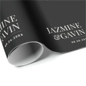 Schwarz Minimalistisch Moderne Personalisierte Hoc Geschenkpapier (Rolleneckpunkt)