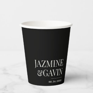 Schwarz Minimalistisch Moderne Personalisierte Hoc Pappbecher
