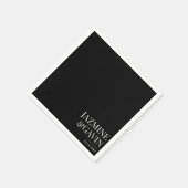 Schwarz Minimalistisch Moderne Personalisierte Hoc Serviette (Ecke)