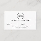 Schwarz-Minimalistisch-Modernes Berufliches Logo Terminkarte (Vorderseite)