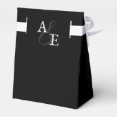 Schwarz-Minimalistisch-Monogramm-Hochzeit Geschenkschachtel (Rückseite)