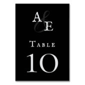 Schwarz-Minimalistisch-Monogramm-Hochzeit Tischnummer (Rückseite)