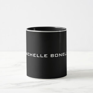 Schwarz Minimalistisch Schlicht Modern Ihr Name Tasse