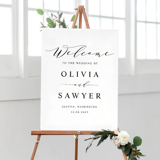 Schwarz-Minimalistisch-Script-Hochzeit Poster