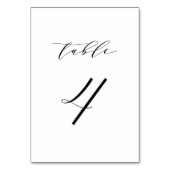 Schwarz-Minimalistisch-Script-Hochzeit Tischnummer (Rückseite)