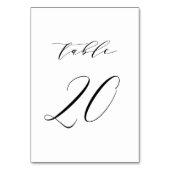 Schwarz-Minimalistisch-Script-Hochzeit Tischnummer (Vorderseite)
