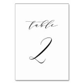 Schwarz-Minimalistisch-Script-Hochzeit Tischnummer (Rückseite)