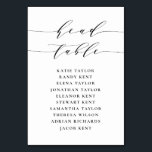 Schwarz-Minimalistisch-Script-Hochzeit Tischnummer<br><div class="desc">Anpassbare Sitzpläne für die Tischnummer. Es enthält ein schwarzes whimsical Skript und klassische Typografie. Personalisieren Sie Ihre persönlichen Daten,  indem Sie Ihre eigenen Daten hinzufügen. Dieser minimalistische Tisch ist ideal für Hochzeiten,  Babyduschen,  Brautpartys,  Geburtstage und vieles mehr.</div>