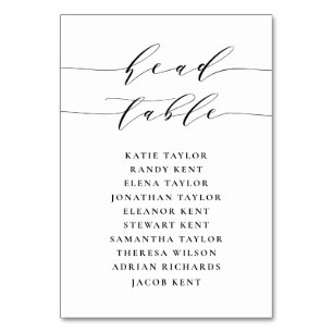 Schwarz-Minimalistisch-Script-Hochzeit Tischnummer