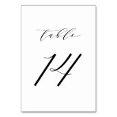 Schwarz-Minimalistisch-Script-Hochzeit-Tischnummer Tischnummer (Rückseite)