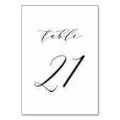 Schwarz-Minimalistisch-Script-Hochzeit-Tischnummer Tischnummer (Vorderseite)
