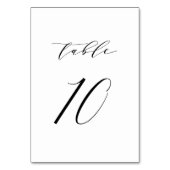 Schwarz-Minimalistisch-Script-Hochzeit-Tischnummer Tischnummer (Rückseite)