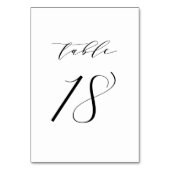 Schwarz-Minimalistisch-Script-Hochzeit-Tischnummer Tischnummer (Vorderseite)