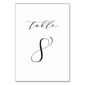 Schwarz-Minimalistisch-Script-Hochzeit-Tischnummer Tischnummer (Rückseite)