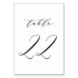 Schwarz-Minimalistisch-Script-Hochzeit-Tischnummer Tischnummer