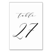 Schwarz-Minimalistisch-Script-Hochzeit-Tischnummer Tischnummer (Rückseite)