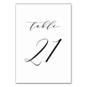 Schwarz-Minimalistisch-Script-Hochzeit-Tischnummer Tischnummer (Rückseite)