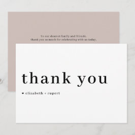 Schwarz-Minimalistisch-Serif-Script-Typografie Dankeskarte