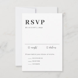 Schwarz-Minimalistisch-Serif-Script-Typografie RSVP Karte