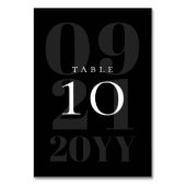 Schwarz Minimalistische fette Art Wedding Tischnummer (Rückseite)
