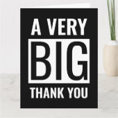 Schwarz Minimalistischer großer Text ein sehr groß Dankeskarte (Vorderseite)