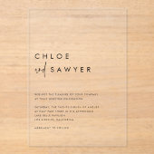 Schwarz Minimalistisches handgeschriebenes Skript  Acryleinladungen (Vorderseite)