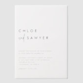 Schwarz Minimalistisches handgeschriebenes Skript Pergament Einladungen (Vorderseite)