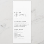 Schwarz Minimalistisches handgeschriebenes Skript  Programm (Vorderseite)