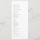 Schwarz Minimalistisches handgeschriebenes Skript  Programm (Rückseite)