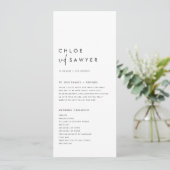 Schwarz Minimalistisches handgeschriebenes Skript Programm (Stehend Vorderseite)