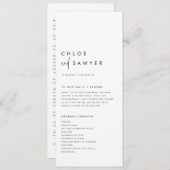 Schwarz Minimalistisches handgeschriebenes Skript  Programm (Vorne/Hinten)