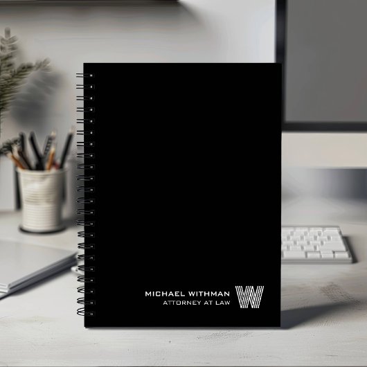 SCHWARZ Minimalistisches Monogramm-Initial CORPORA Planer