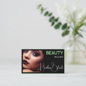 Schwarz-Minze-grüne dünne Foto-Bildvorlage Visitenkarte (Stehend Vorderseite)