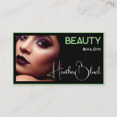 Schwarz-Minze-grüne dünne Foto-Bildvorlage Visitenkarte (Vorderseite)