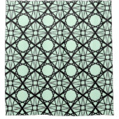 Schwarz-Minze-Grüne Geometrische Kunst Duschvorhang (Vorderseite)