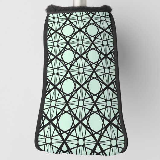 Schwarz-Minze-Grüne Geometrische Kunst Golf Headcover (Rotieren 90)